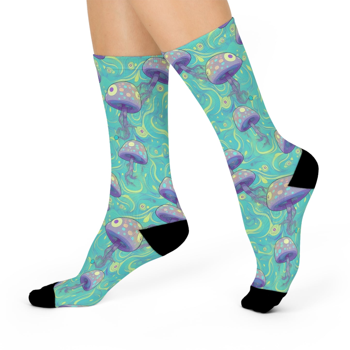 Swirly Shroom Cushioned Crew Socks