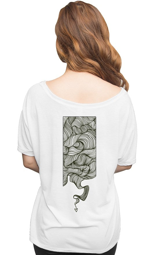 line heart slouchy tee
