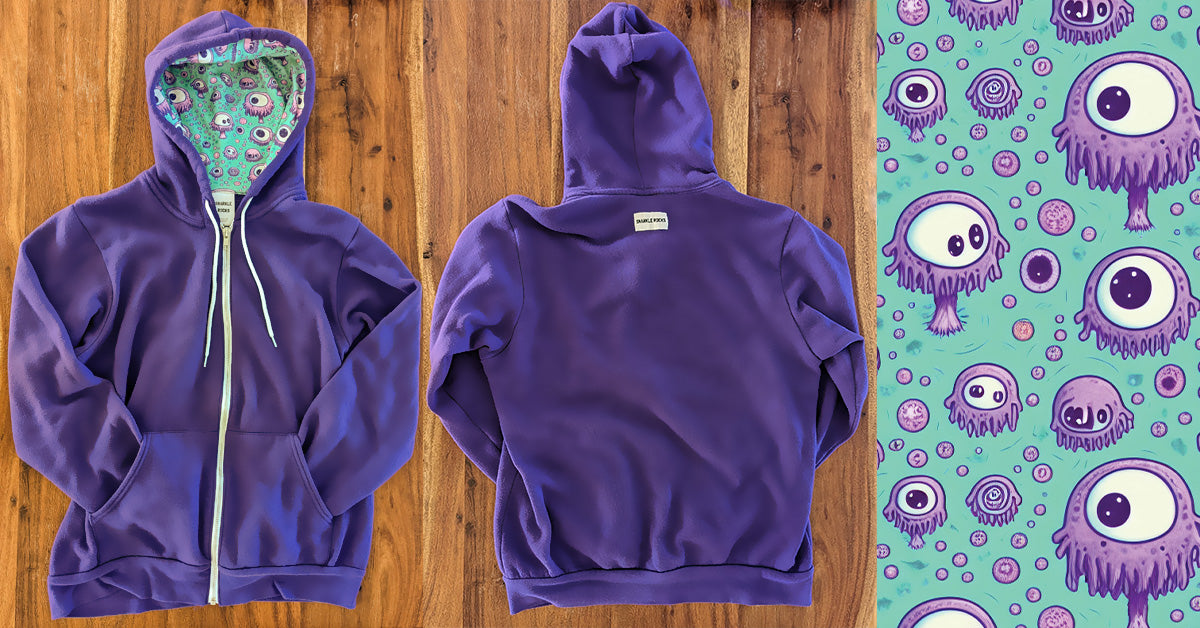 Drippy Caps Purple Zip-up Hoodie
