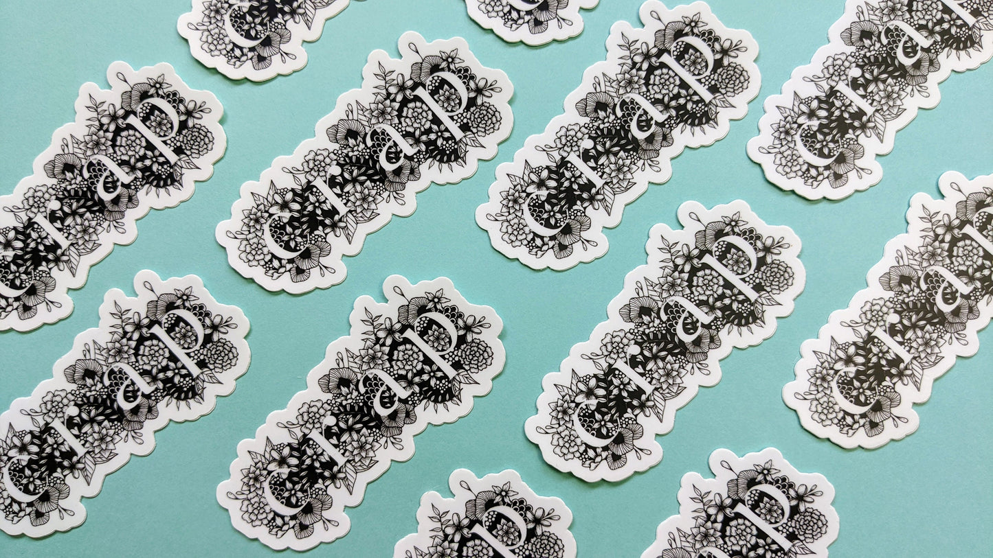 Floral Doodle "Crap" Sticker
