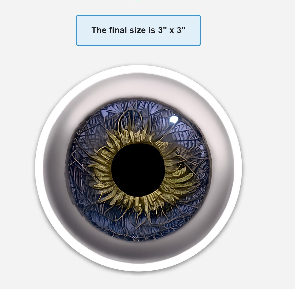 Eyeball Sticker (#3) -- Indigo and Gold