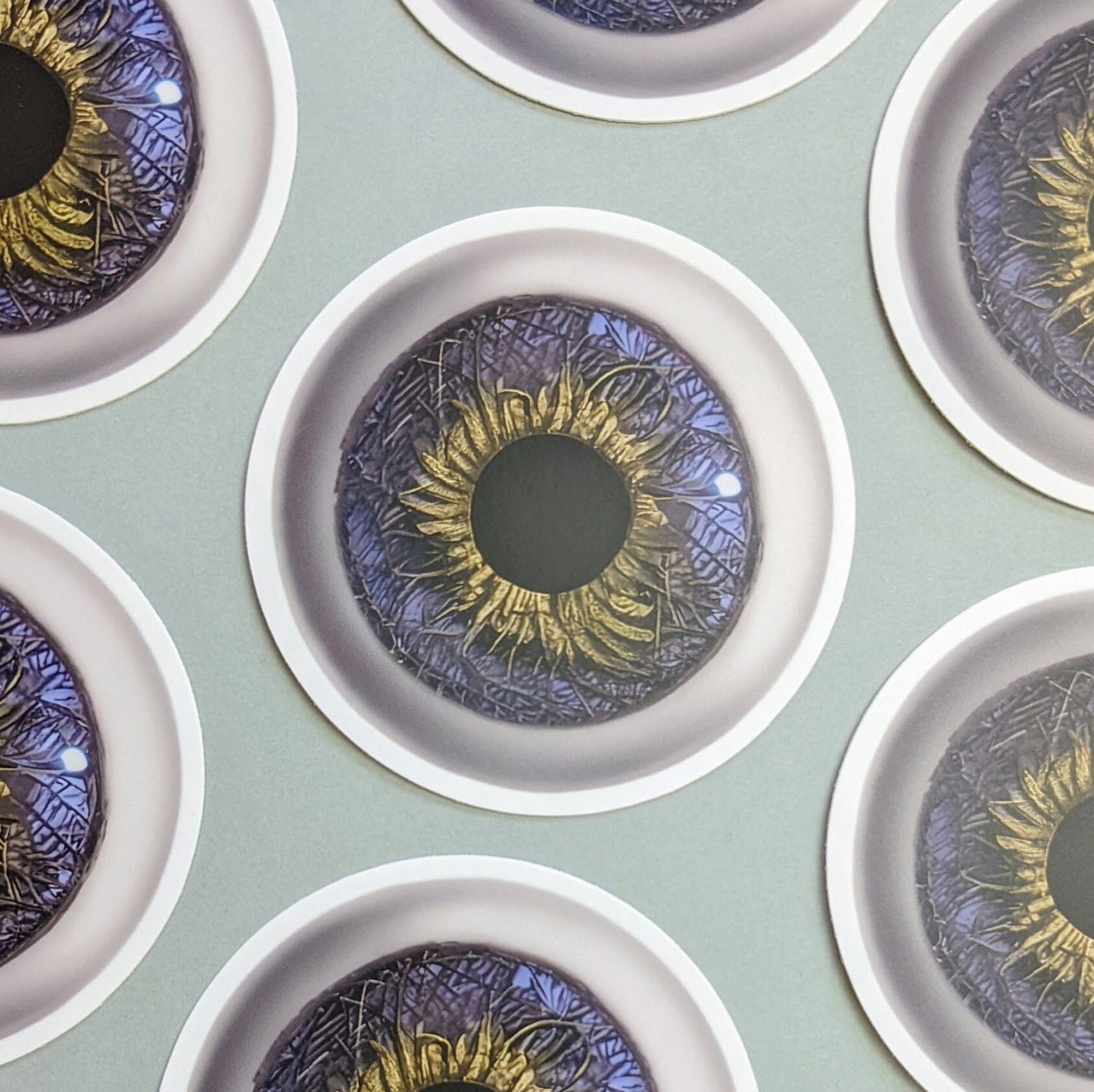 Eyeball Sticker (#3) -- Indigo and Gold