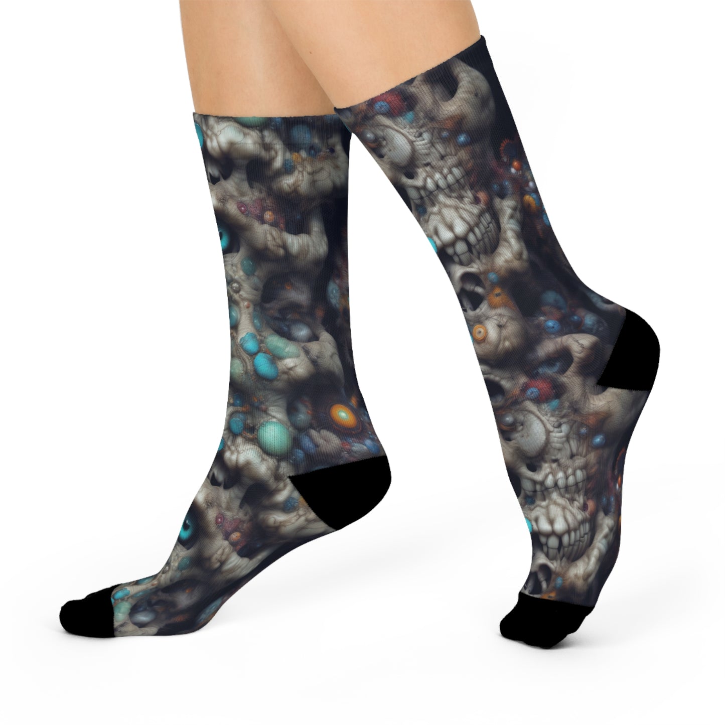 Skull Rocks Cushioned Crew Socks