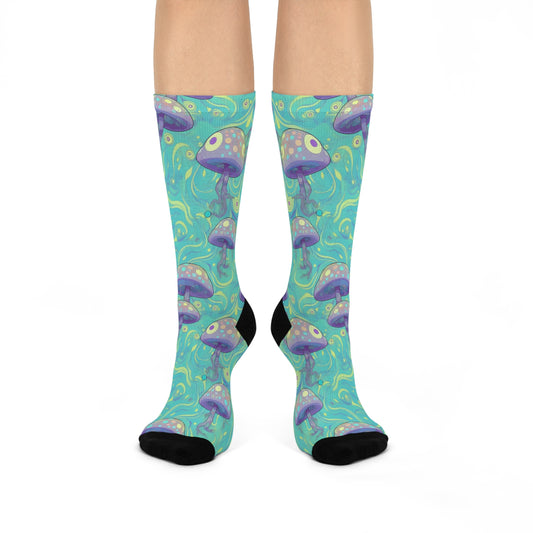 Swirly Shroom Cushioned Crew Socks